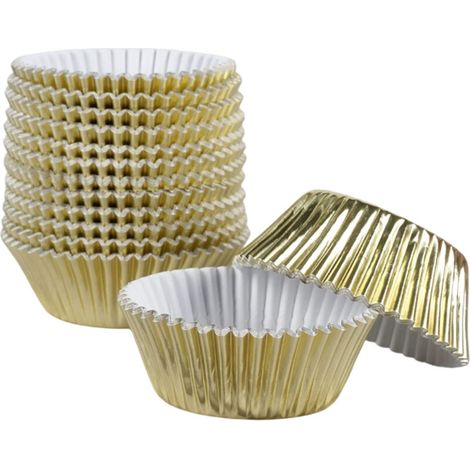 Caissettes à cupcakes pour la cuisson, 200 pièces, caissettes à cupcakes en aluminium de taille standard, moules à muffins métalliques
