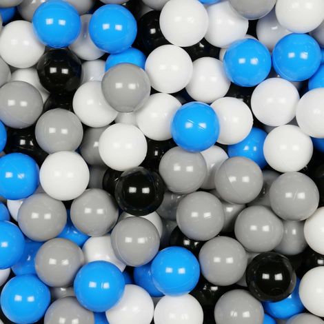 Palline giocattolo ø7cm 50 pezzi bianche, grigie, blu, nere (1/3)