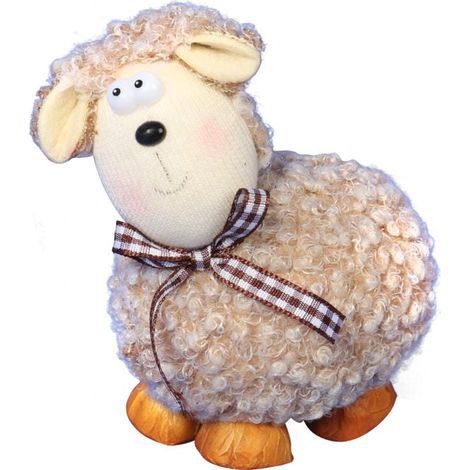 Una statuetta di agnello pasquale marrone da esporre. (1/3)