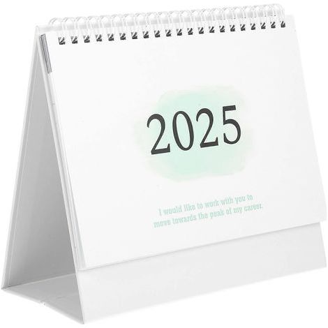 Calendrier de bureau décoratif 2025, usage quotidien, calendrier mensuel, calendrier de bureau sur pied-19.00X16.50X8.00CM-Green (1/4)