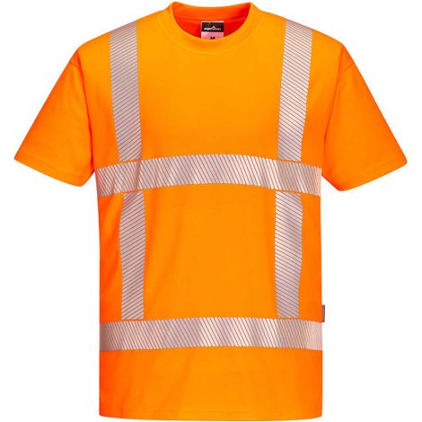 Camiseta RWS transpirable de alta visibilidad cinta segmentada termo-soldada  PORTWEST R413 S Naranja