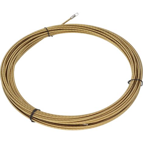 Passe-câble souple résilient en fibre de verre tête plate à ressort 20 m diam 4 mm 1 pièce pour câblage conduit angle saignée sol (1/5)