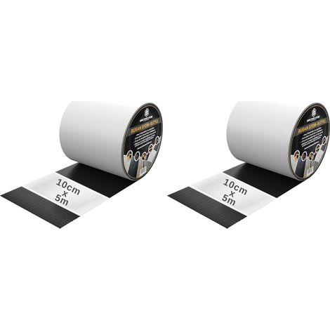 Ruban Butyle EPDM Étanchéité - Scotch anti fuite autocollant 10cm x 5m - Adhère sur PVC, Bois, Métal, Béton - Bande Adhésive Étanche Extérieur pour Réparations (Lot de 2) (1/5)
