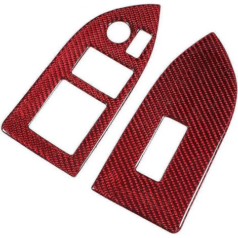2 baguettes décoratives rouges en fibre de carbone pour lève-vitres, compatibles avec Subaru BRZ (1/5)