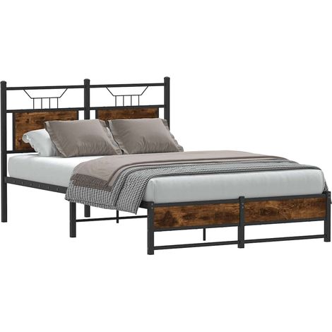 vidaXL Giroletto senza Materasso Rovere Fumo 120x190 cm in Truciolato (1/4)