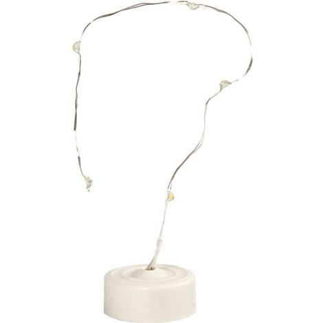 Guirlande lumineuse LED - 27 cm - 6 lampes blanches - Pile bouton CR2032 - Intérieur