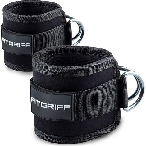 Ankle Straps - 7 mm Néoprène Rembourré - Pour Machines À Câbles Et Bandes De Résistance - 2 Pièces (1/5)