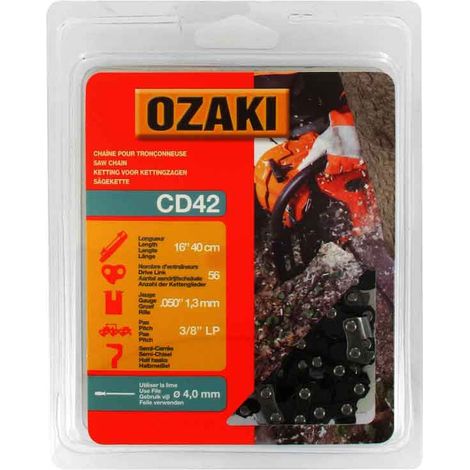 Chaîne de tronçonneuse OZAKI sous coque semi carrée: 3/8''LP 050 (1,3mm) 56 entraîneurs ( E56 )