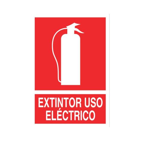 Señal luminiscente de socorro 297x210mm para extintor de uso eléctrico