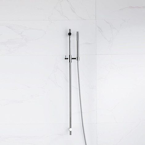 FugaFlow Eccelente Ensemble barre de glissement avec douchette à main, flexible de douche métallique chrome