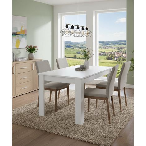 Tavolo Allungabile - 8 Posti Allungabile, Bianco Lucido, -, 190x90x77h cm Valera