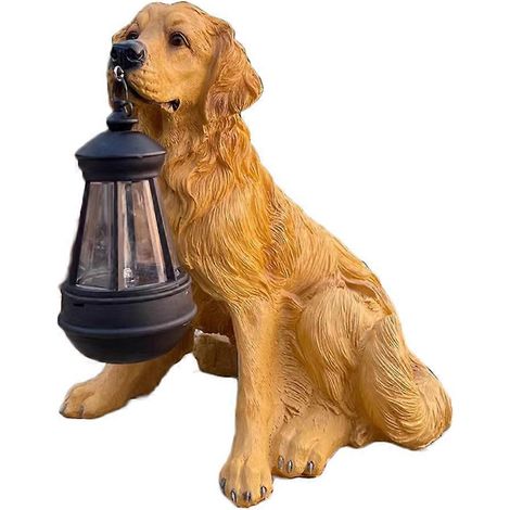Lampe suspendue solaire, objet en résine, figurine de chien, décoration de jardin (1/3)