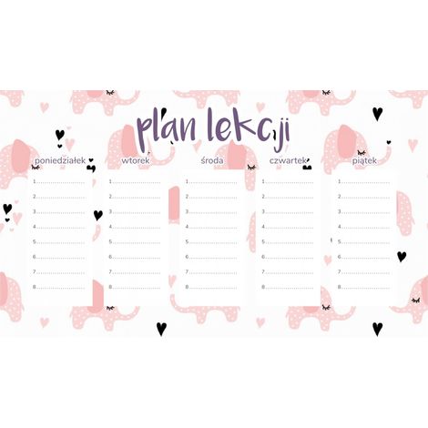 Piano di lezione magnetico per bambini Elefanti innamorati 45x26 cm