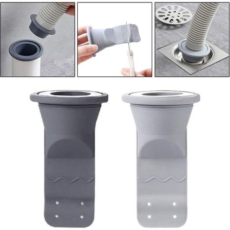 Scarico a pavimento, tappo di tenuta in silicone per scarico a pavimento del lavello domestico, filtro deodorizzante, sistema di drenaggio delle acque reflue, filtro per lavello - grigio scuro (1/4)