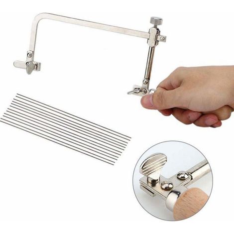 Scie A Chantourner - Cadre Réglable Pour Bijouterie - Profondeur Réglable - 12 Lames Incluses - 186 G
