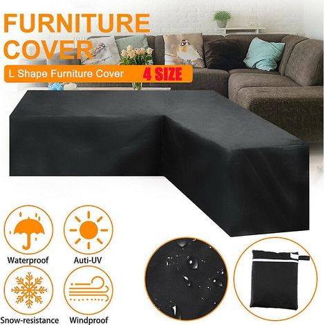 Housse de protection extérieure pour canapé d'angle en rotin, idéale pour le jardin. Housse imperméable en forme de V pour canapé d'angle. Protection intégrale contre la poussière. (1/3)
