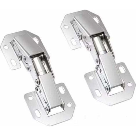 Bisagras de cierre oculto, 2 piezas, 77 mm - 90°, para puertas de armarios/muebles de cocina - Discretas y robustas - Fácil instalación - Para profesionales y aficionados al bricolaje (1/4)