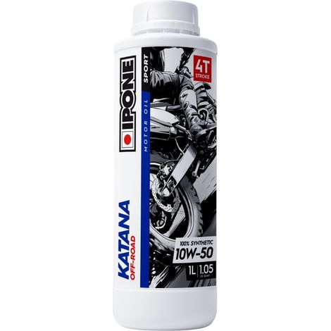 Huile moteur IPONE KATANA OFF ROAD 4T 10W50 100 % synthétique 1 L (ester, MA2) (AKC) (15) remplace 800015, carton de 15 unités