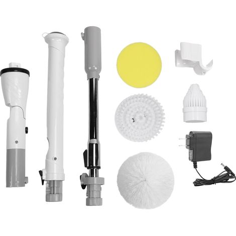 Rotierende elektrische Bodenreinigungsbürste, ausziehbarer Griff, kabellos, für Zuhause, Badezimmer und Auto (100-240V, US-Stecker). (1/5)
