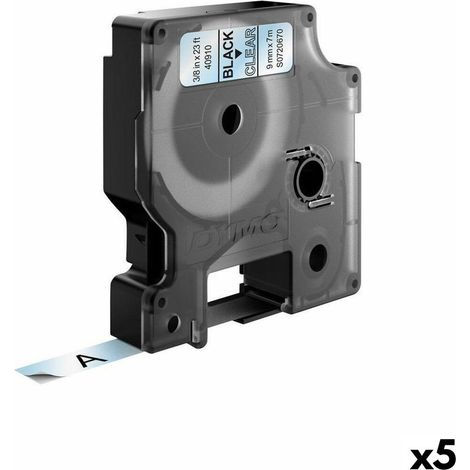 Nastro D1 - 9 mm x 7 m, nero / trasparente