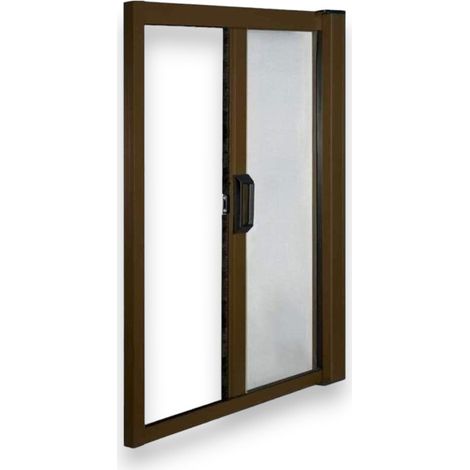 Zanzariera avvolgibile orizzontale 150x250h cm con profili in alluminio per porte e finestre - Marrone (1/5)
