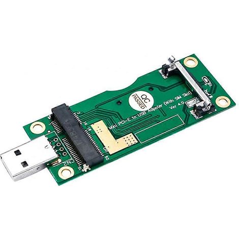 Adaptateur Mini PCI-E vers USB avec emplacement pour carte SIM 8 broches, Plug and Play -- (1/5)