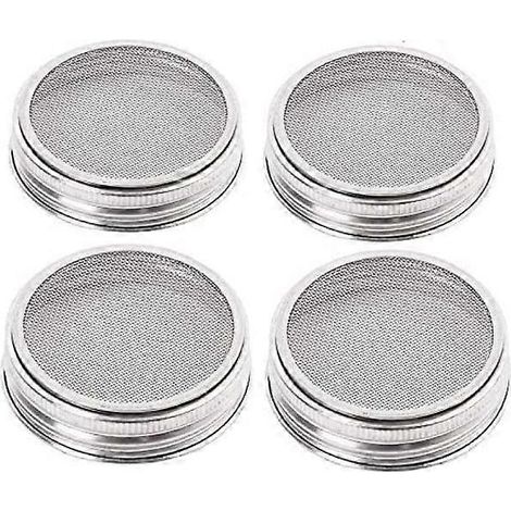 Filiyano-4 couvercles pour bocaux de germination et de conservation - maille incurvée en acier inoxydable, sans BPA (1/5)