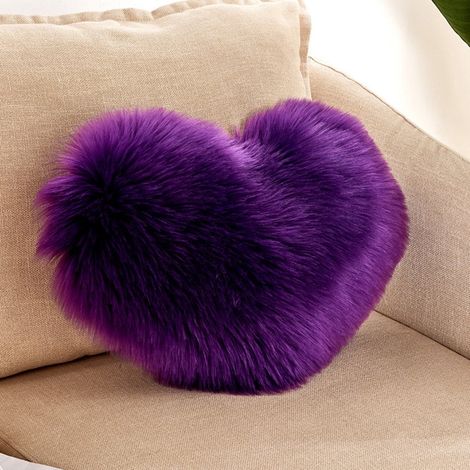Coussin Décoratif Forme Cœur - Rembourrage Souple - Fermeture Éclair - Pour Canapé, Salon, Bureau, Voiture - 1 Pièce (1/2)