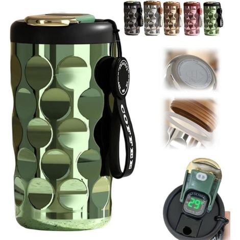 Tasse à café intelligente en acier inoxydable, isotherme et de grande capacité, idéale pour les voyages, le bureau ou comme bouteille d'eau. Contient 1 tasse thermos.