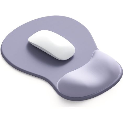 Tapis de souris ergonomique avec repose-poignet en gel - Violet Tapis de souris antidérapant avec support pour le poignet Accessoire de bureau pour la maison, le bureau et les jeux Design confortab (1/5)