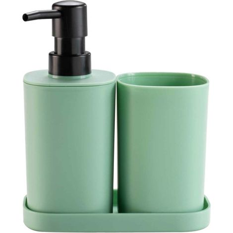Set de 3 Accessoires Salle de Bain "Vita" 19cm Sauge (1/3)