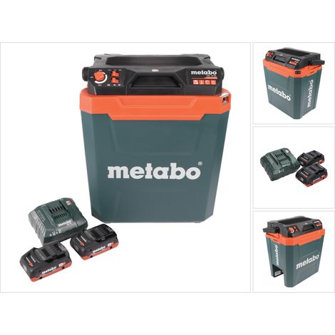 Frigorifero a batteria Metabo KB 18 BL 18 V con funzione keep warm 28 l senza spazzole + 2x batteria ricaricabile 4,0 Ah + caricatore