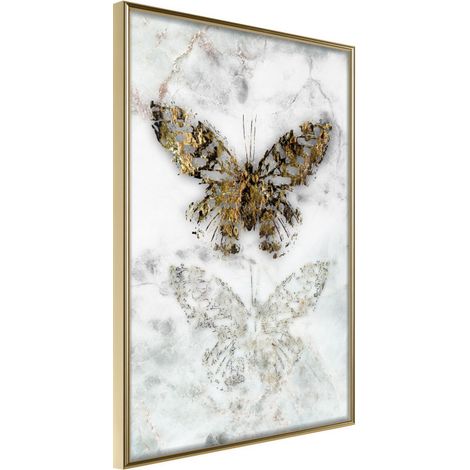 Affiche Murale Encadrée "Butterfly Fossils" 30 x 42 cm Or