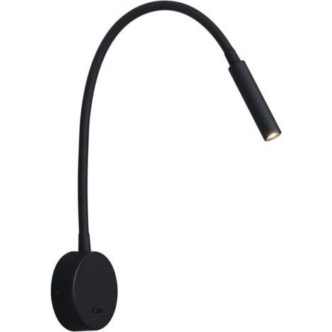 Black Reading Light, Flexible Gooseneck LED Lamp 3W 3000K Wall Mounted Reading Light 240V with Switch for Bedrooms Indoor Living Room (1/4)