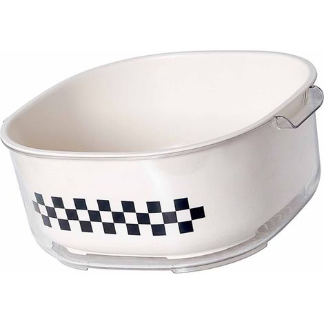 Ensemble passoire double couche pour fruits et légumes, avec égouttoir intégré, motif à damier. (1/5)