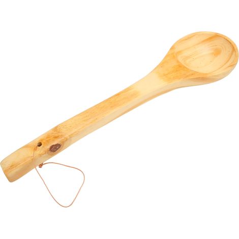 Louche en Bois pour Sauna et Spa, Grande Cuillère à Potage, Manche Long Écologique - Parfaite pour Thé, Vin Chaud et Eau (1/5)