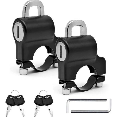 2 candados universales para casco con llaves, candado de aleación de aluminio para casco, candado para casco de motocicleta, para motocicleta, bicicleta, scooter (22-28 mm) (1/5)