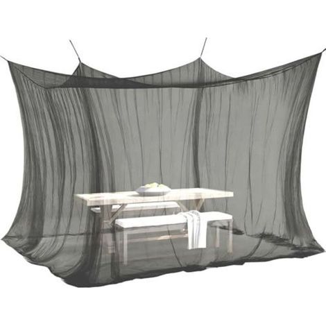 Moustiquaire XXL noire 300 x 300 x 250 cm, maille 220, pour usage intérieur et extérieur, compatible avec tentes et caravanes (1/3)
