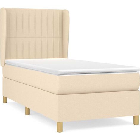 Maison Exclusive - Boxspringbett mit Matratze Creme 90x190 cm Sto (1/5)