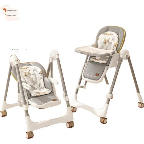 Sedia a dondolo per bambini, design multifunzionale, funzioni regolabili, 2 in 1, grigia (1/2)
