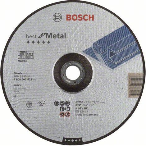 Bosch Trennscheibe gekröpft Best for Metal Rapido A 46 V BF 230 mm 22,23 mm 1,9 mm 2608603523