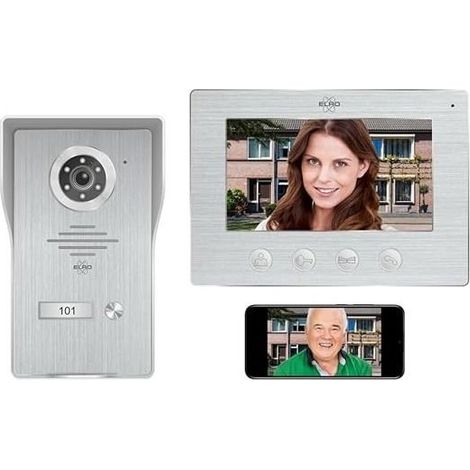 Interphone de porte IP - ELRO - DV4000IP - Caméra Full HD 1080P - Vision nocturne - Moniteur 7 pouces