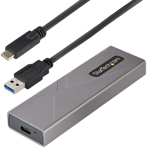StarTech.com Caja Externa de Aluninio USB-C 10Gbps a NVMe M.2 o SSD M.2 SATA - Sin Herramientas para SSD M.2 NGFF PCIe/SATA - co (1/4)