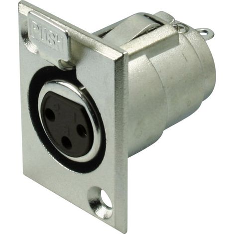 Kash 55021 XLR-Steckverbinder Flanschbuchse Polzahl: 3  Silber 1 St.