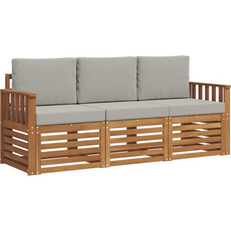 Juegos de sofás con cojín 3 pcs Gris Natural y Claro vidaXL