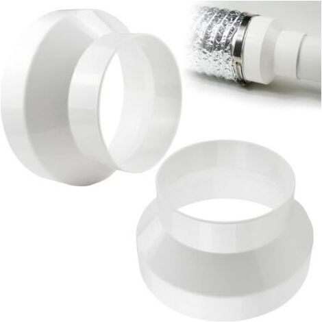 2 pcs Réducteur de Conduits en ABS Adaptateur de Conduit 150mm à 100mm Réduction de Ventilation pour Extracteur D'Air Conduit de Ventilation (1/5)