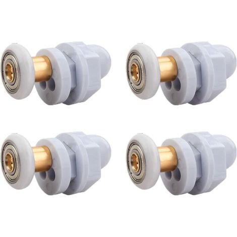Duschkabinentürrollen, 4 Stück, für den Austausch von Schiebetürschienen für Duschkabinen (19 mm)