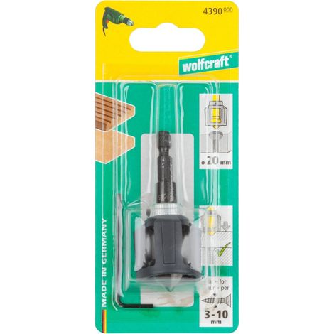 wolfcraft Fraise de tige hexagonale et arrêt réglable de profondeur (1/3)