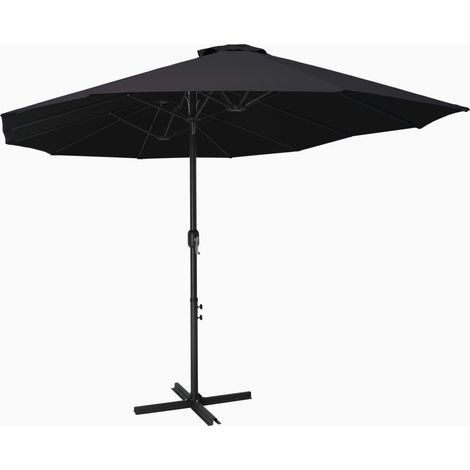 Sonnenschirm mit Aluminium-Mast 460x270 cm Schwarz