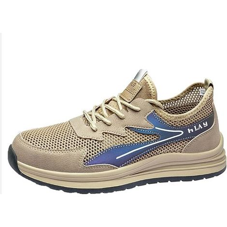 Chaussures d'assurance du travail respirantes d'été, chaussures de travail antidérapantes à semelle souple, chaussures de travail légères et confortables pour hommes, anti-écrasement 41 (1/3)